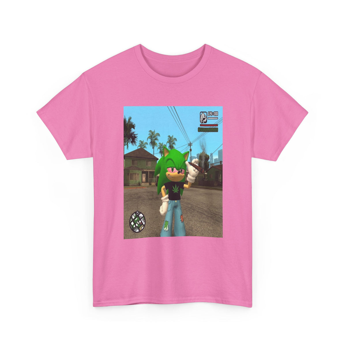 Chill Green Hedgehog Smoking Blunt Tee