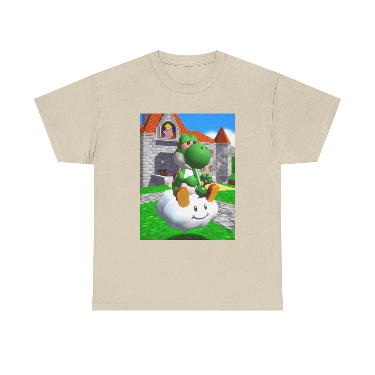Yoshi Chilling On Cloud At Princess Peach's Castle
