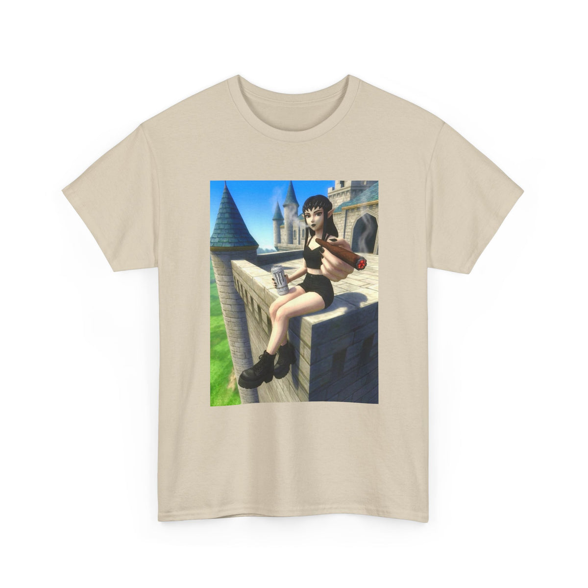 Elf Babe Chilling With Cigar And Drink Tee