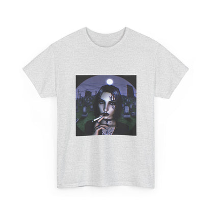 Goth Queen Smoking In Cemetery Moonlight Tee
