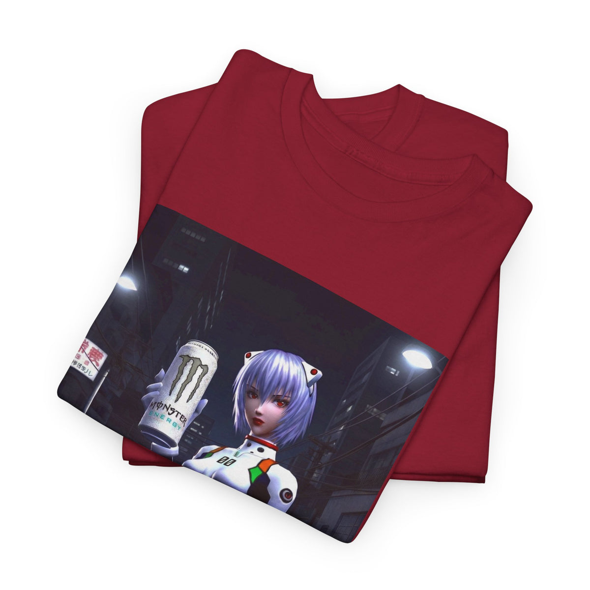 Rei Ayanami Holds Monster Energy In City