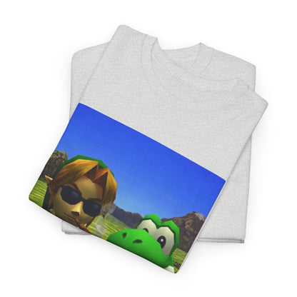 Link And Yoshi Smoking With Attitude Tee