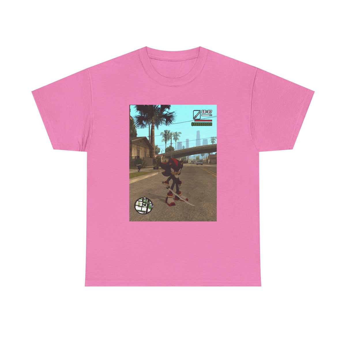 Shadow The Hedgehog Katana Wielding in Grove Street Tee