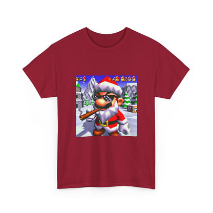 Deal With It Santa Mario Smoking Blunt Tee