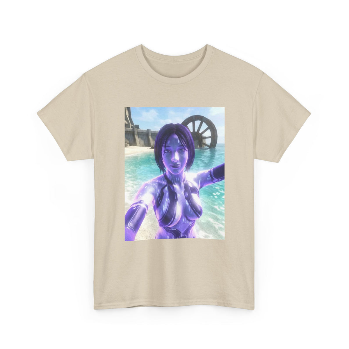 Holographic AI Taking Beach Selfie Tee