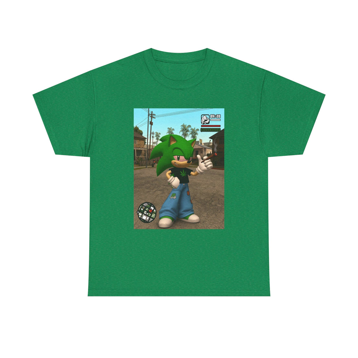 Stoned Green Hedgehog Blazing In Grove Street
