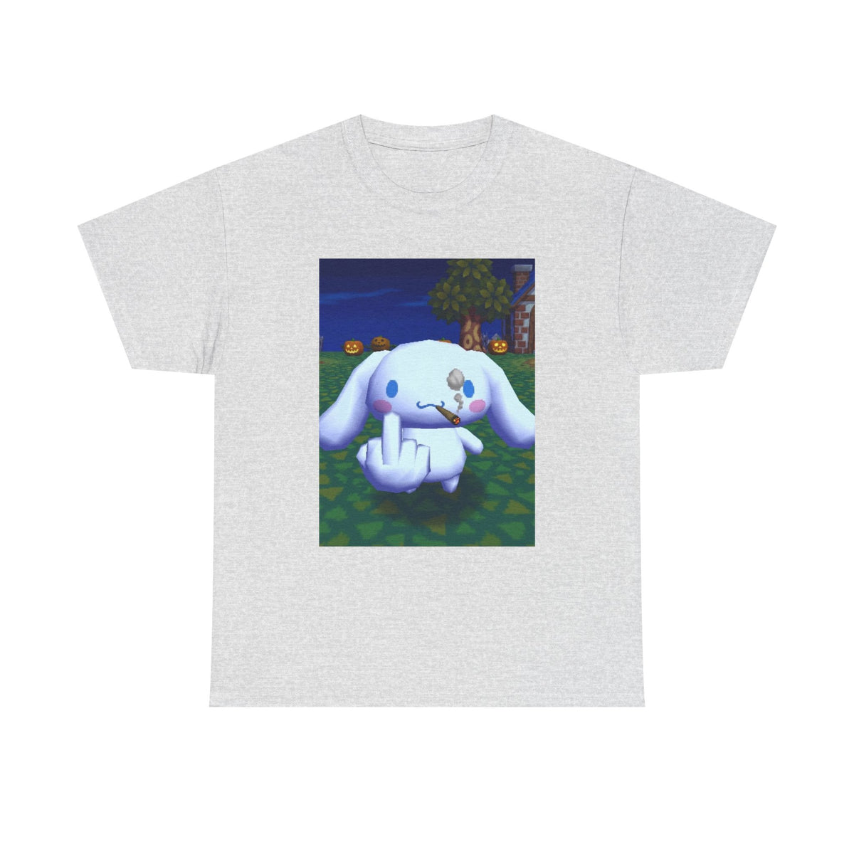 Cinnamoroll Smoking Blunt Flipping Bird Tee