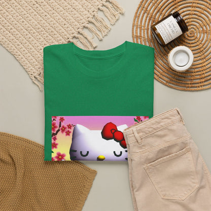 Kitty Meditating and Flipping Bird Tee