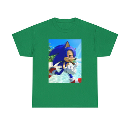 Sonic Smoking Blunt At Beach Tee