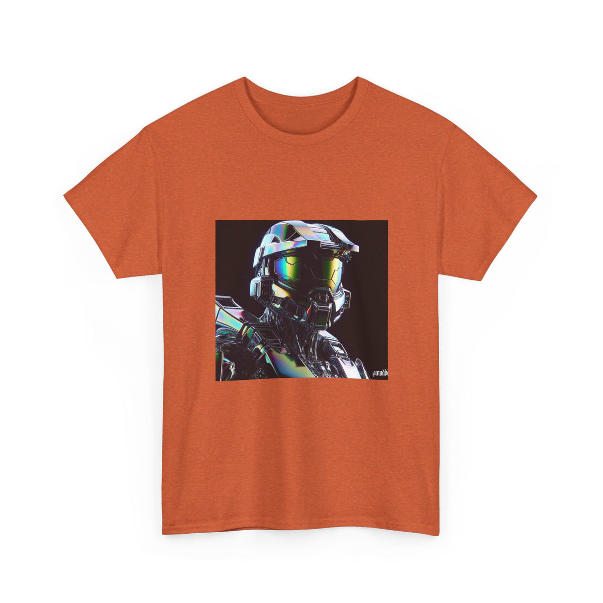 Holographic Cybernetic Sentinel Chrome Helmet Tee