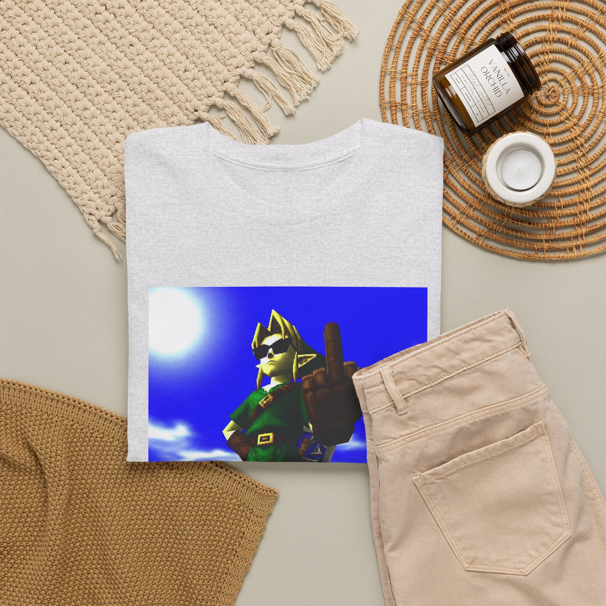 Cool Link Flipping The Bird Tee