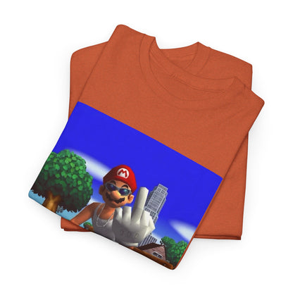 Thug Mario Flipping The Bird Tee