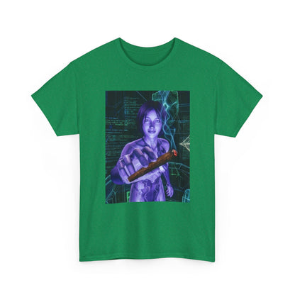 AI Cyber Girl Offering Blunt Tee
