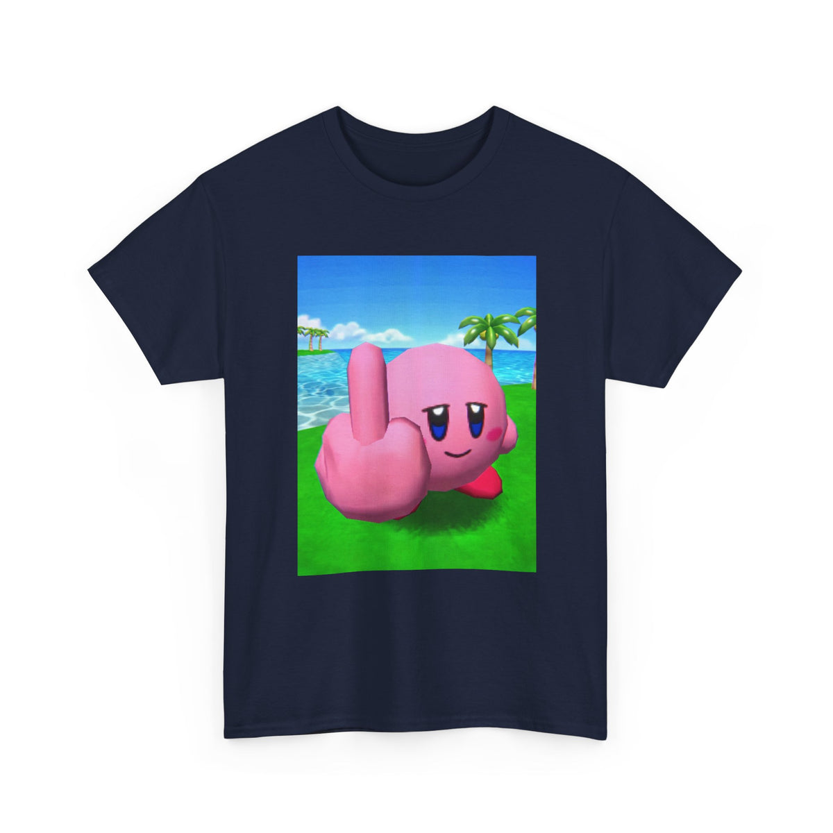 Kirby Giving The Finger Island Scene Tee