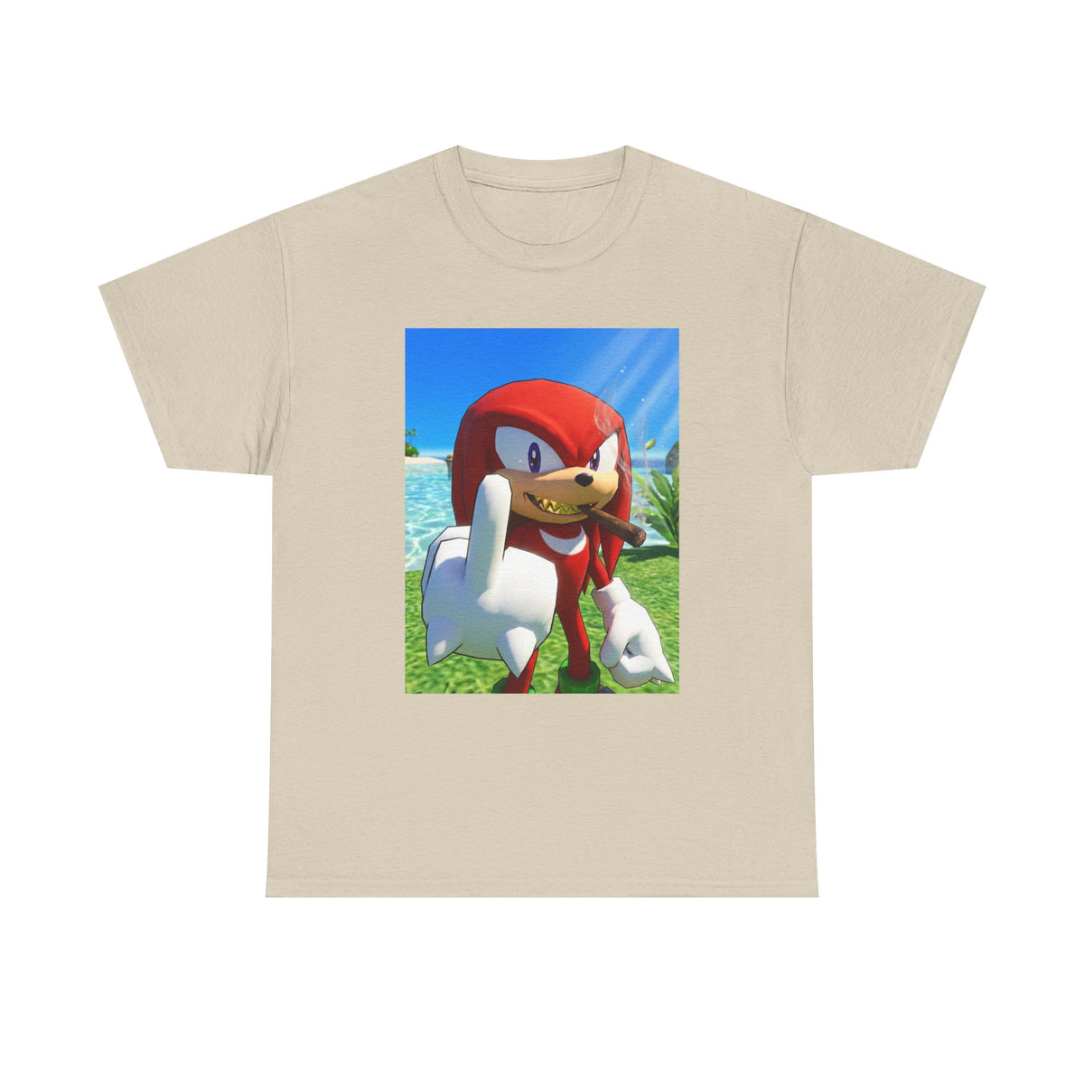 Knuckles Smoking Cigar On Tropical Beach