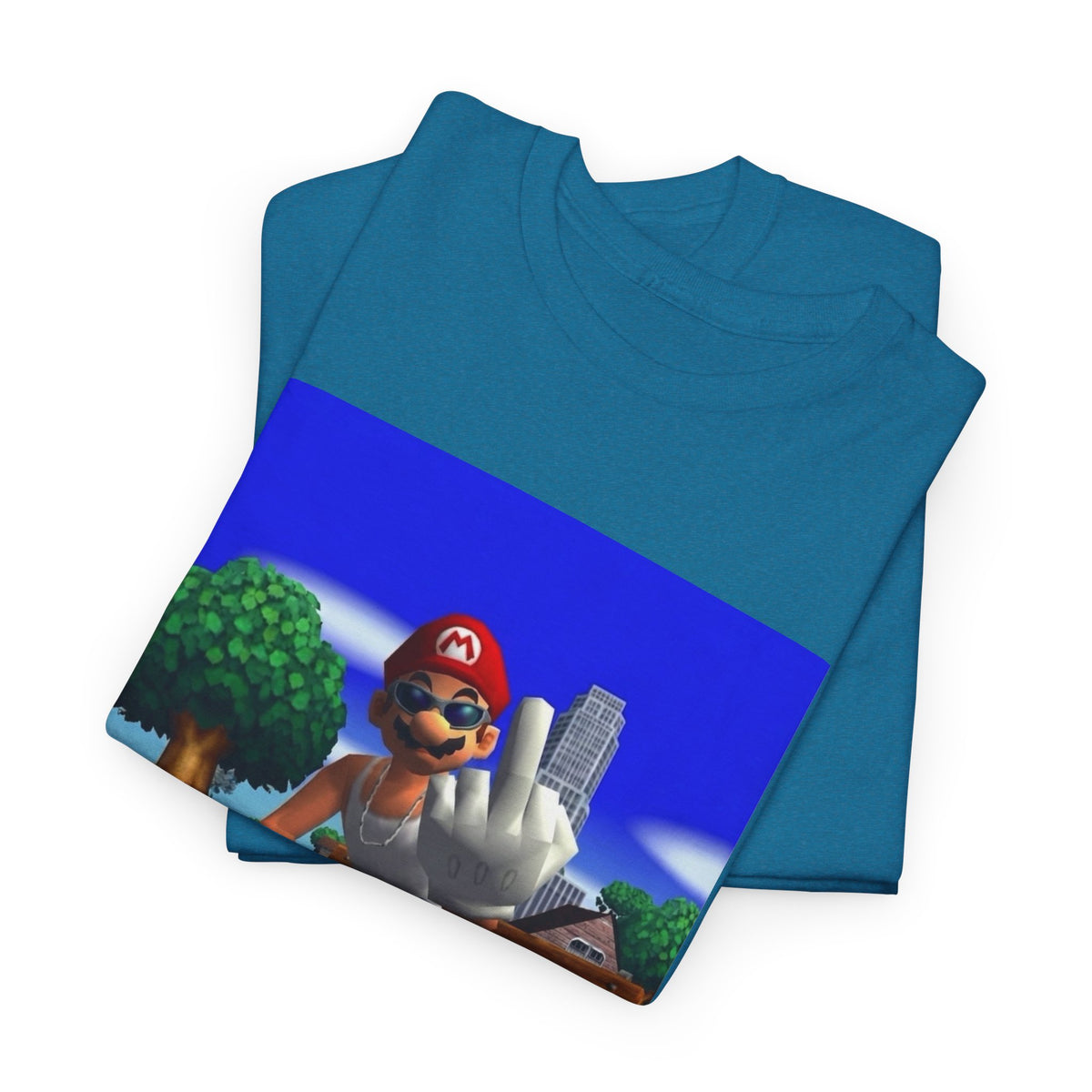 Thug Mario Flipping The Bird Tee