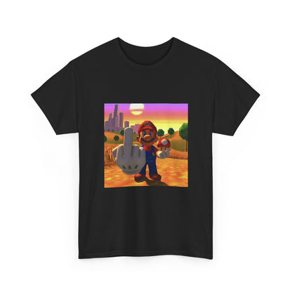 Mario And Mushroom Flipping Off Tee