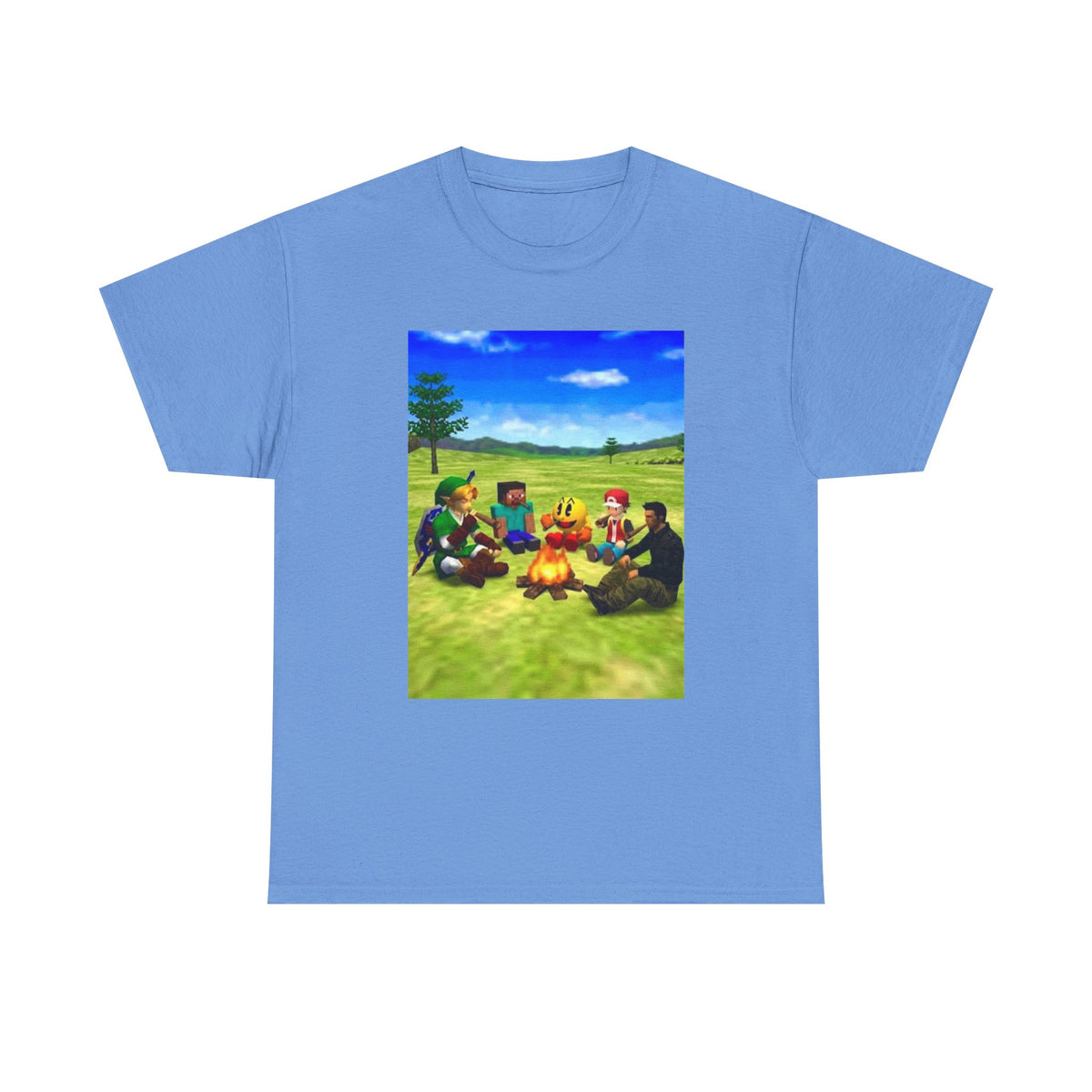 Iconic Gamers Smoking Around Campfire