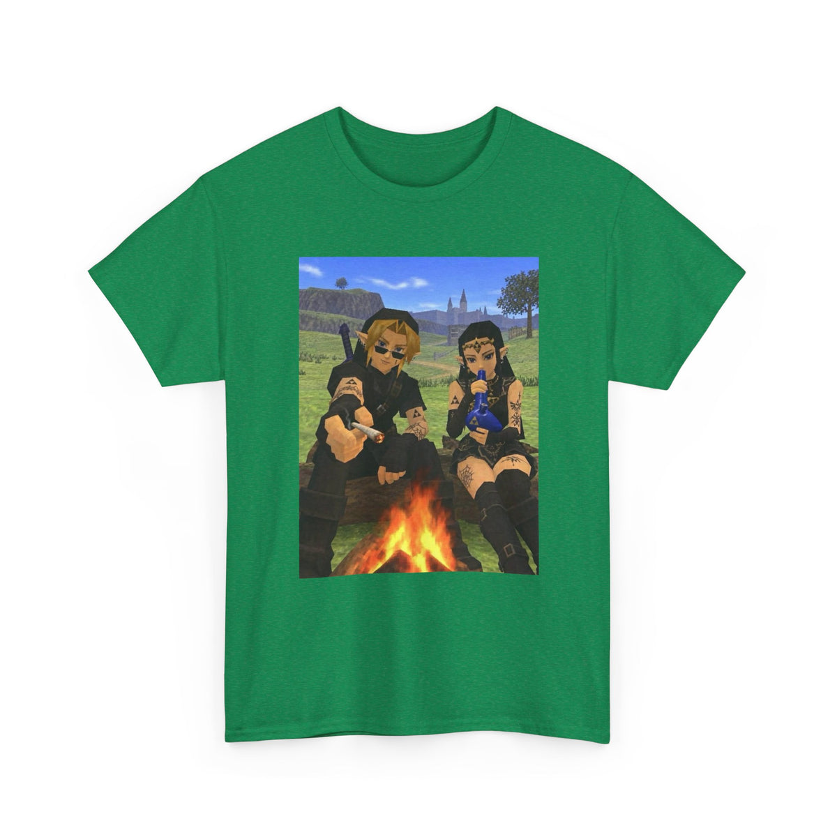 Dark Link And Dark Zelda Chilling Campfire Tee