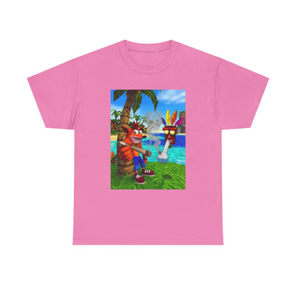Crash Bandicoot Smoking With Aku Aku Tee