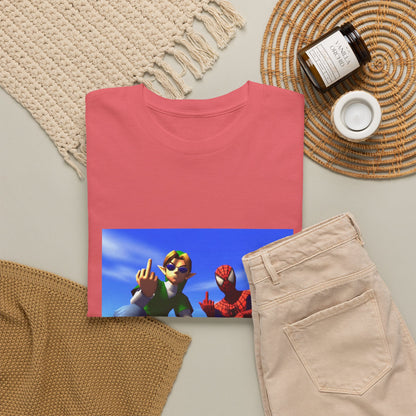 Link And Spider-Man Flipping The Bird