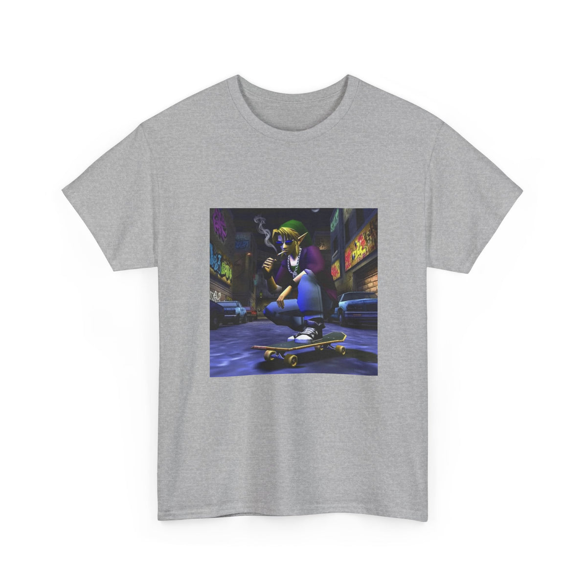 Skater Link Smoking In Gritty Alley Tee