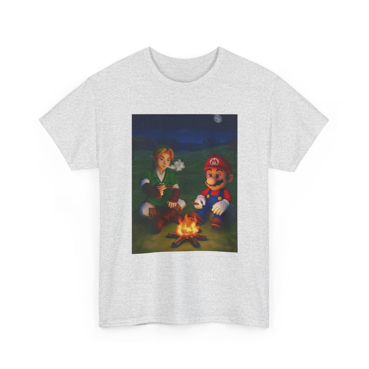 Link and Mario Campfire Smoke Session Tee