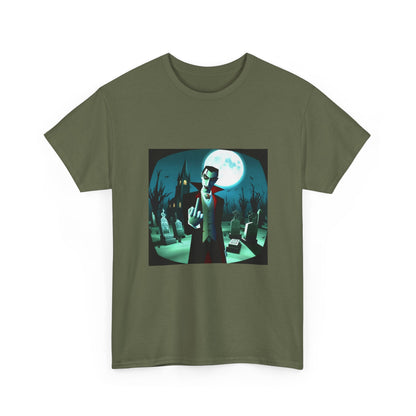 Vampire Giving The Finger In Cemetery Tee