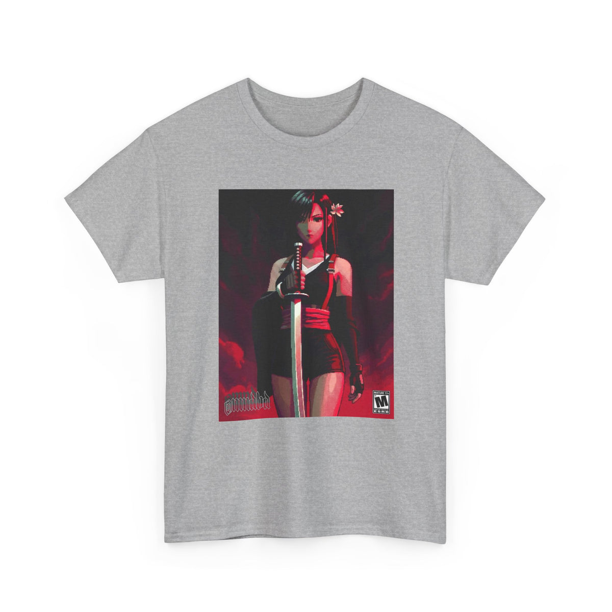 Pixel Tifa Lockhart With Katana Tee