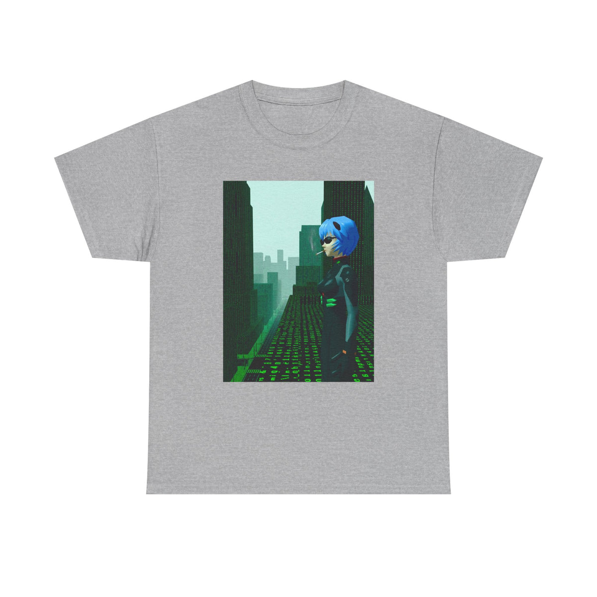 Neon Genesis Smoking Anime Girl Matrix Tee