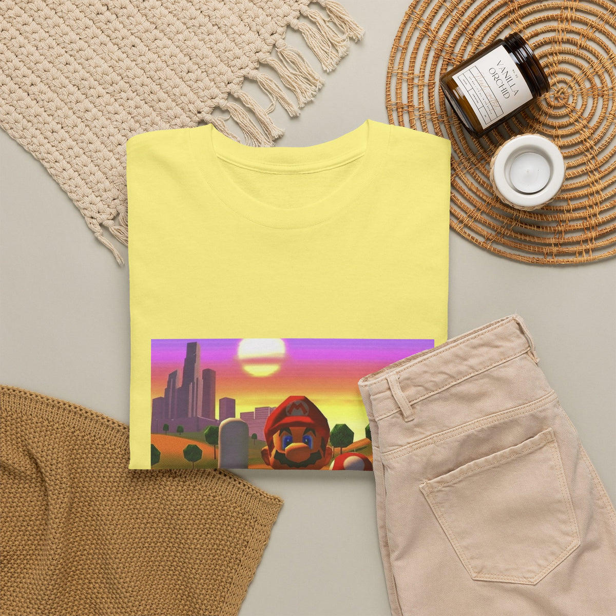 Mario And Mushroom Flipping Off Tee