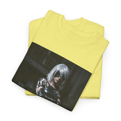 Metallic Android Leaning Against Industrial Wall