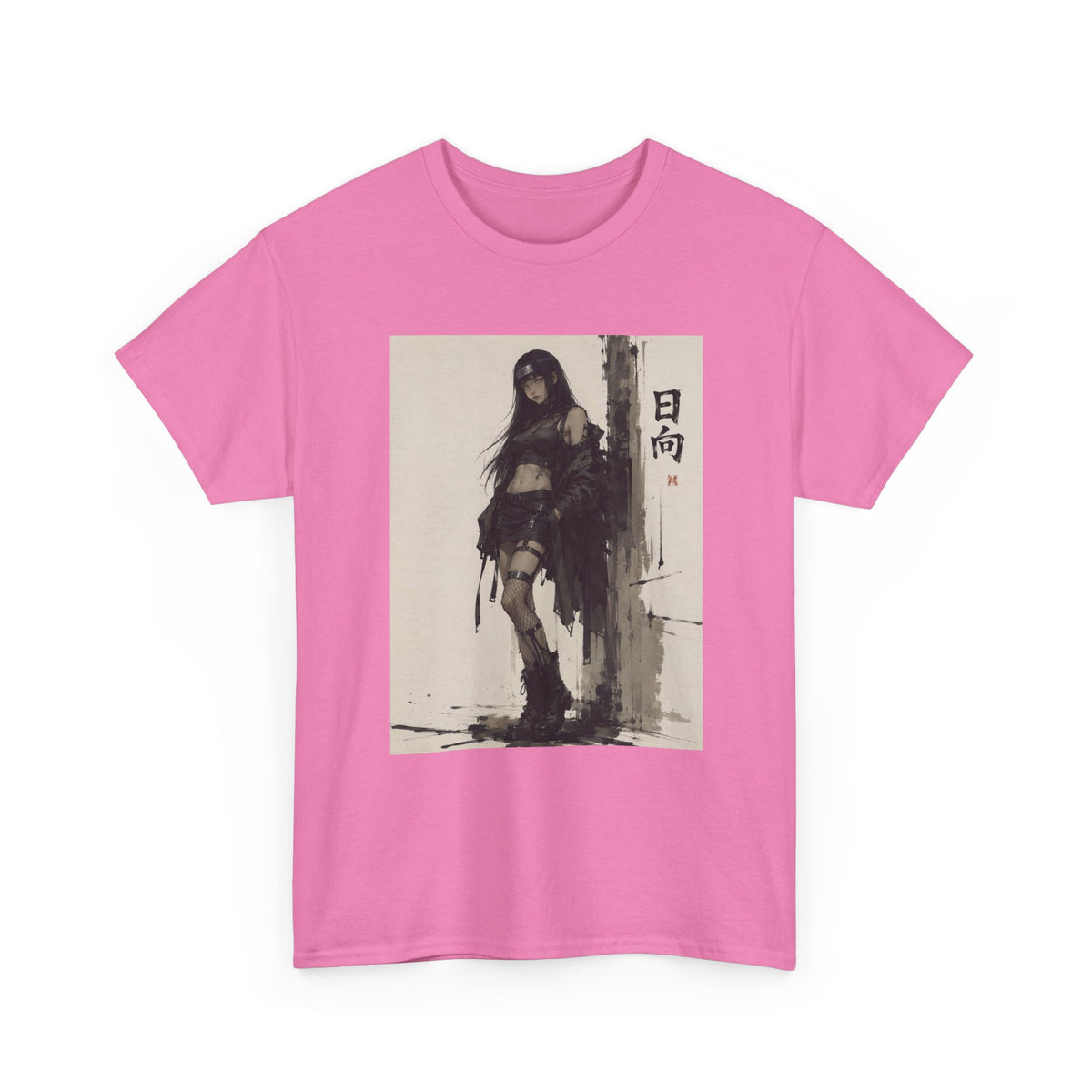 Anime Warrior Girl Leaning On Post Tee