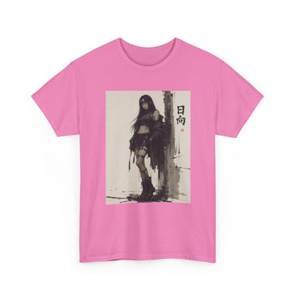 Anime Warrior Girl Leaning On Post Tee