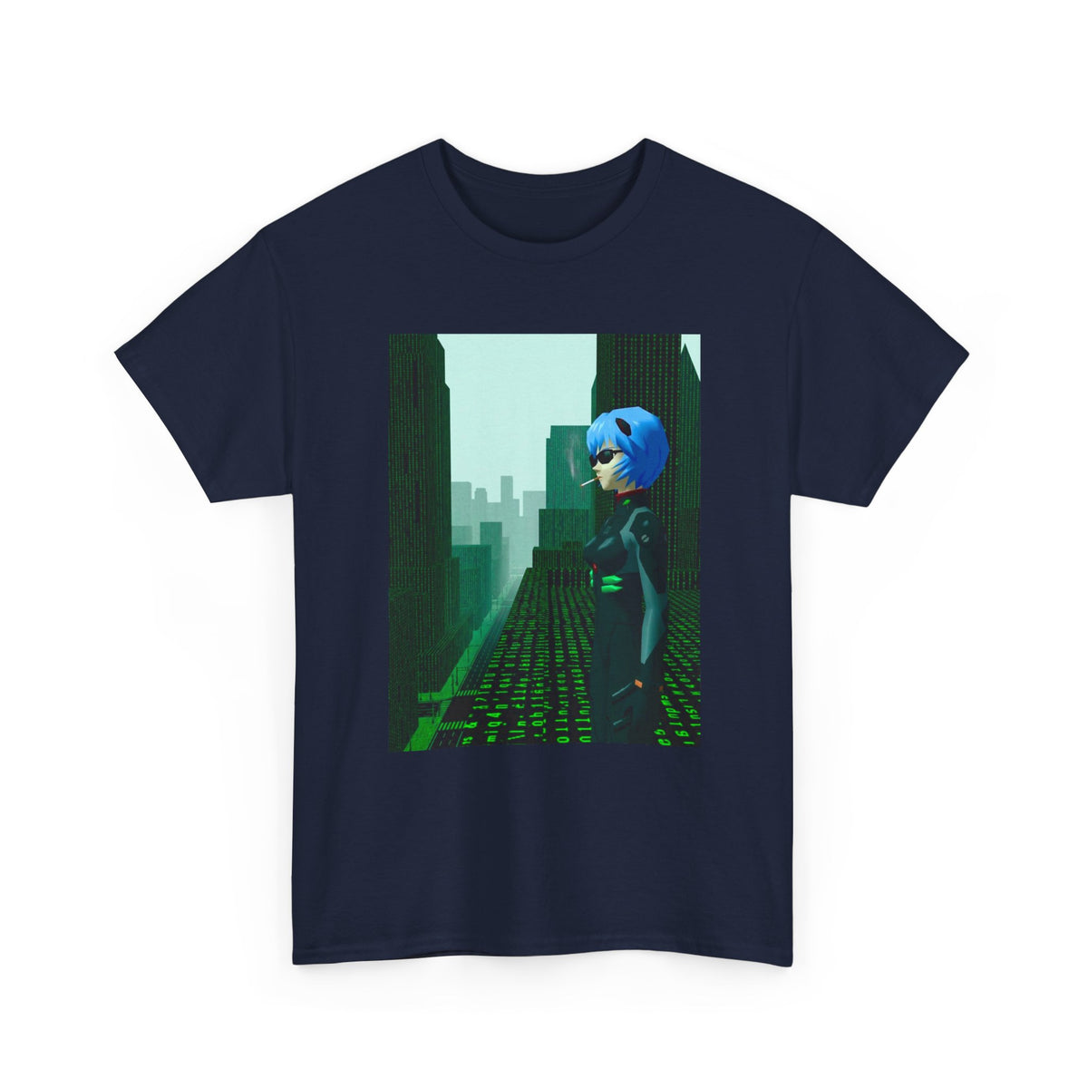 Neon Genesis Smoking Anime Girl Matrix Tee