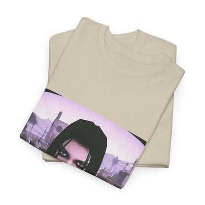 Goth Girl Smoking In Cemetery Tee (Design 17)