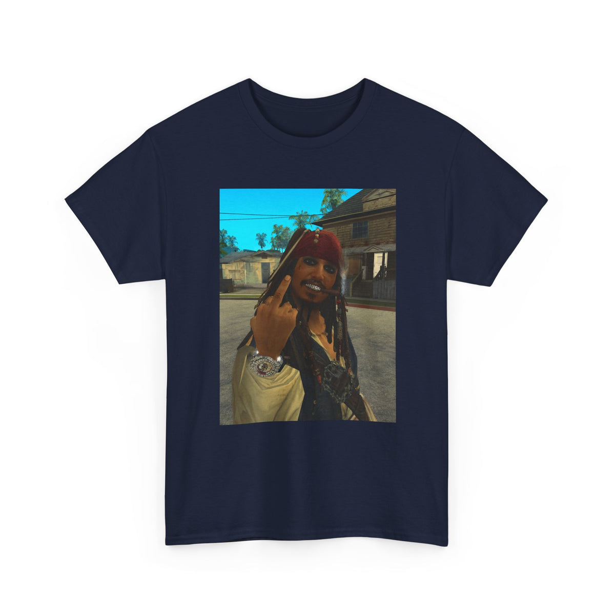 Gangster Jack Sparrow Flipping The Bird Tee