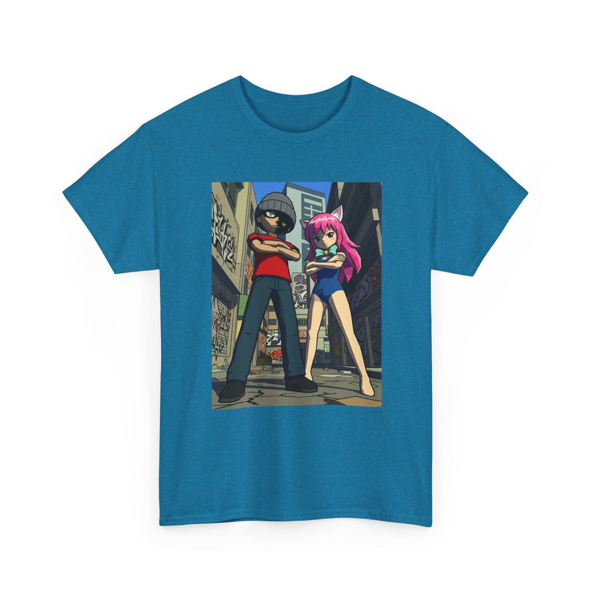 Urban Duo Standoff In Graffiti Alley Tee