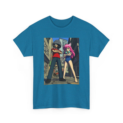 Urban Duo Standoff In Graffiti Alley Tee