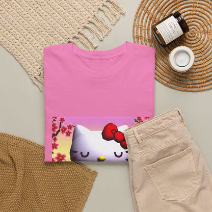 Kitty Meditating and Flipping Bird Tee