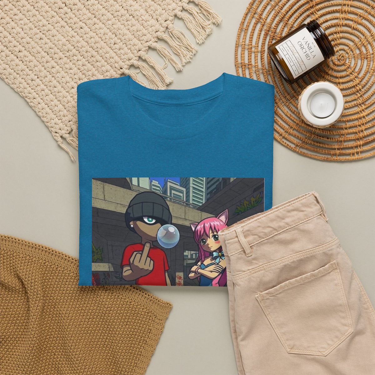 Skater Punk And Kitty Girl In Skater Park Tee