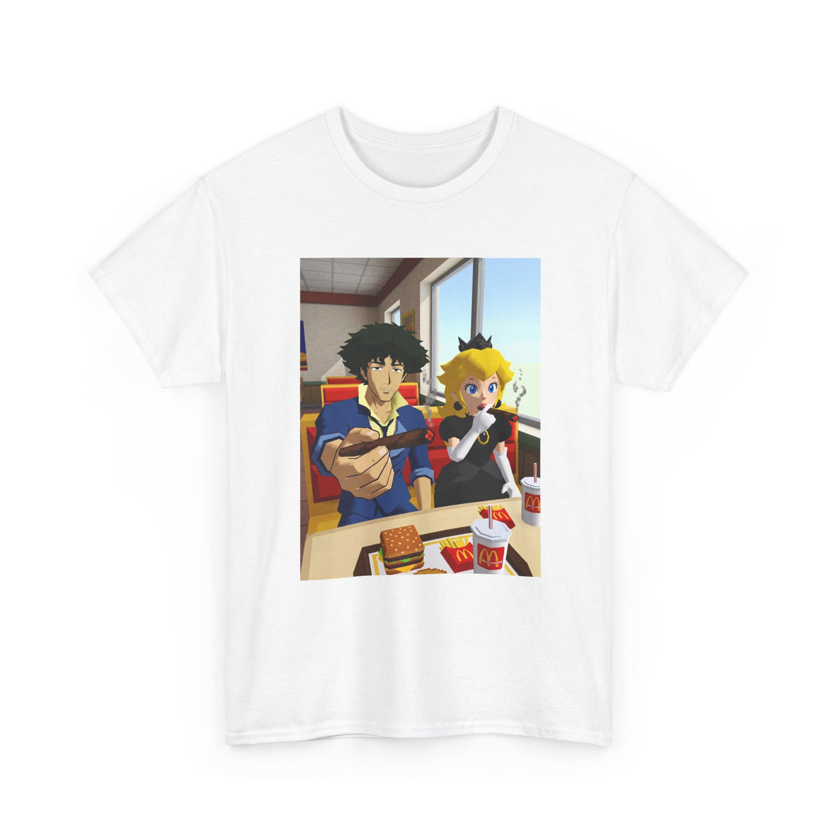 Spike and Peach Smoking Fast Food Tee (Design 3)