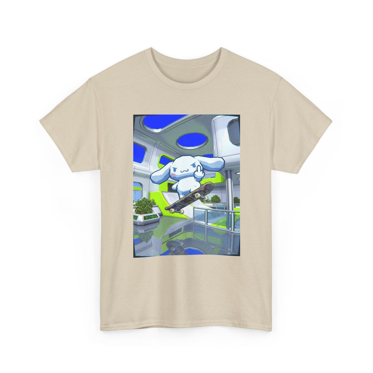 Cinnamoroll Skater Flipping Off Tee