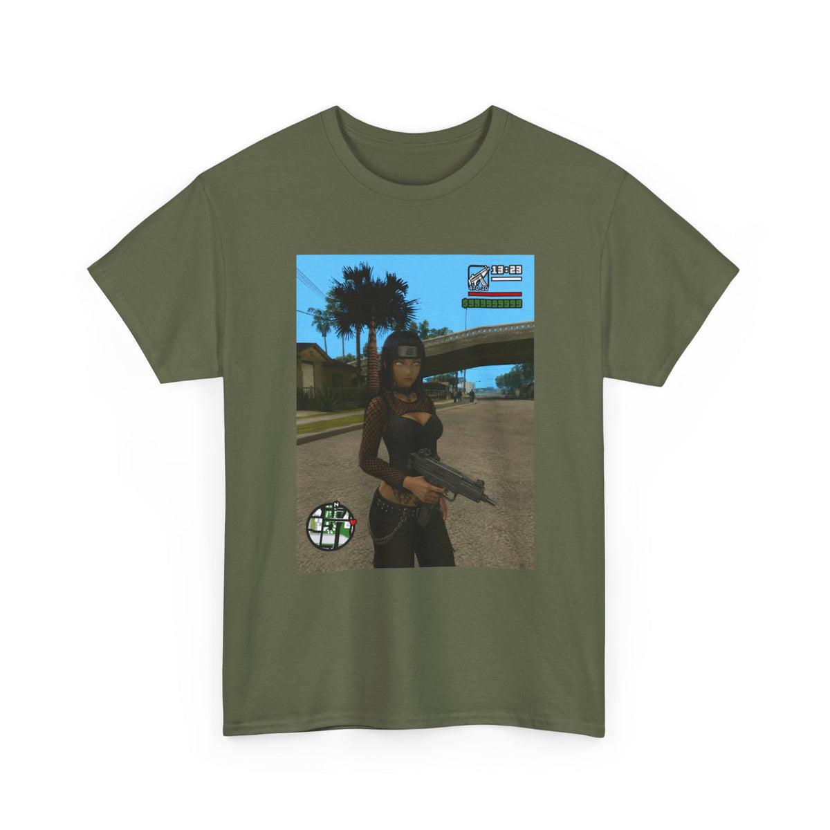 Anime Assassin Girl Holding Gun Tee