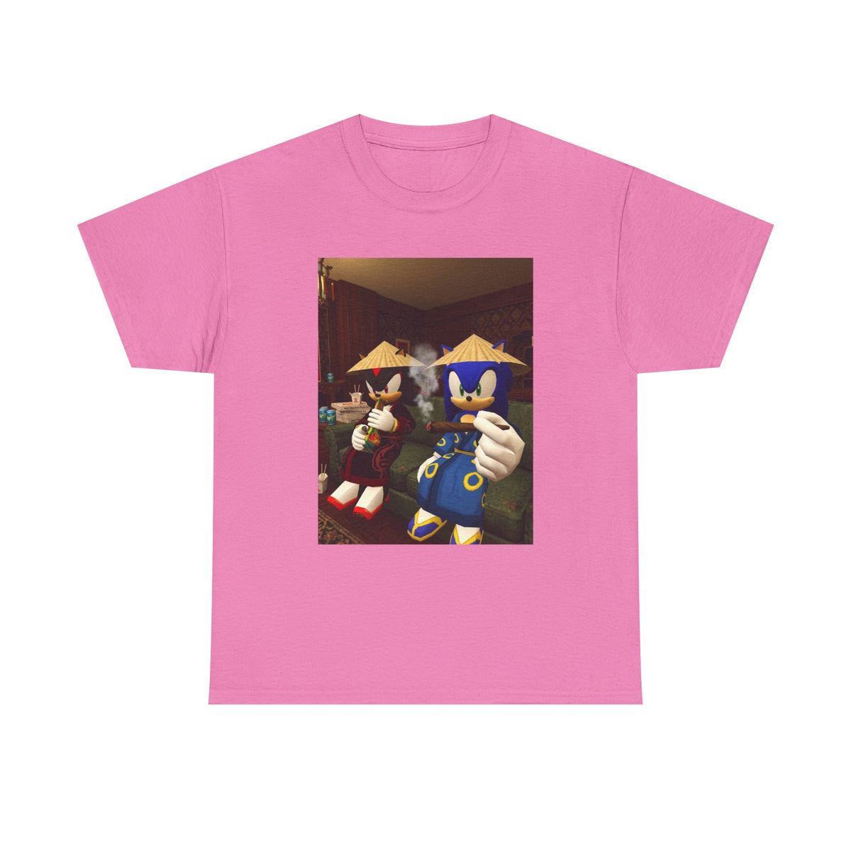 Sonic And Shadow Chilling And Smoking Tee (Design 5)