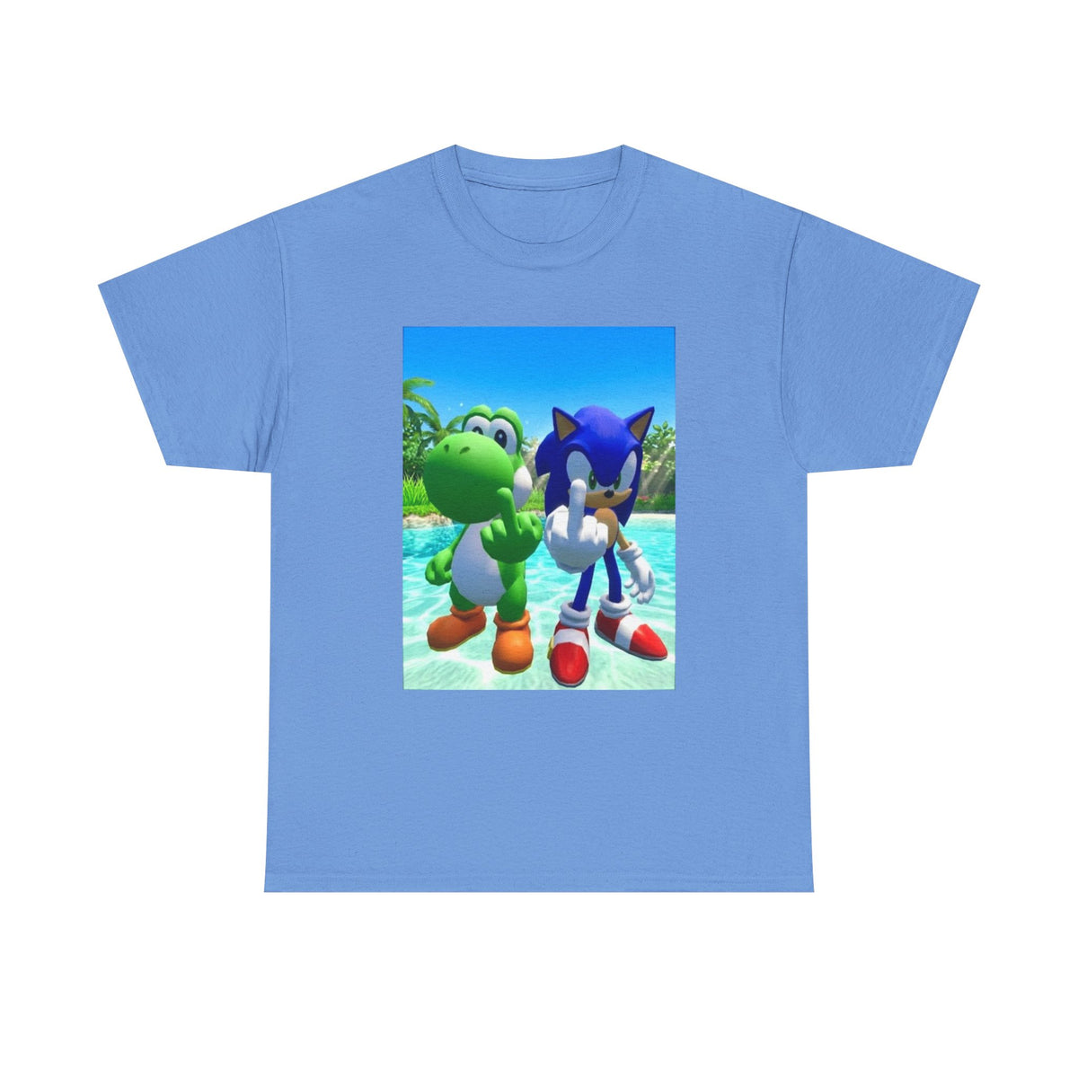 Yoshi And Sonic Flipping Off Tee