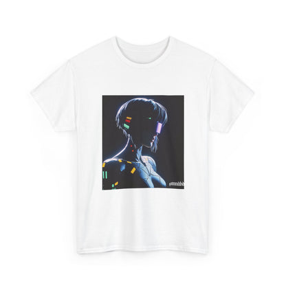 Cybernetic Enigmatic Figure Glowing In Darkness