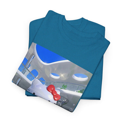 Kitty Flips The Bird In Futuristic Lounge