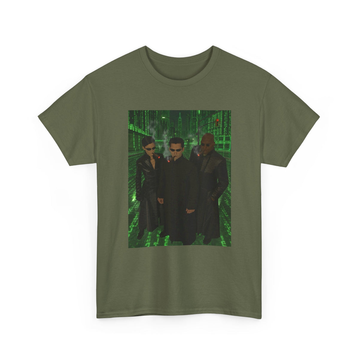 Neo, Trinity, Morpheus Smoking In The Matrix