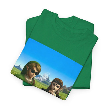 Link And Zelda Chilling With Cigars